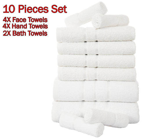 10 Piece Absorbent Cotton Towel Set